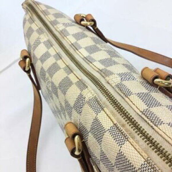 Louis Vuitton Totally Shoulder Bag Damier Azur White Leather - Picture 6 of 8